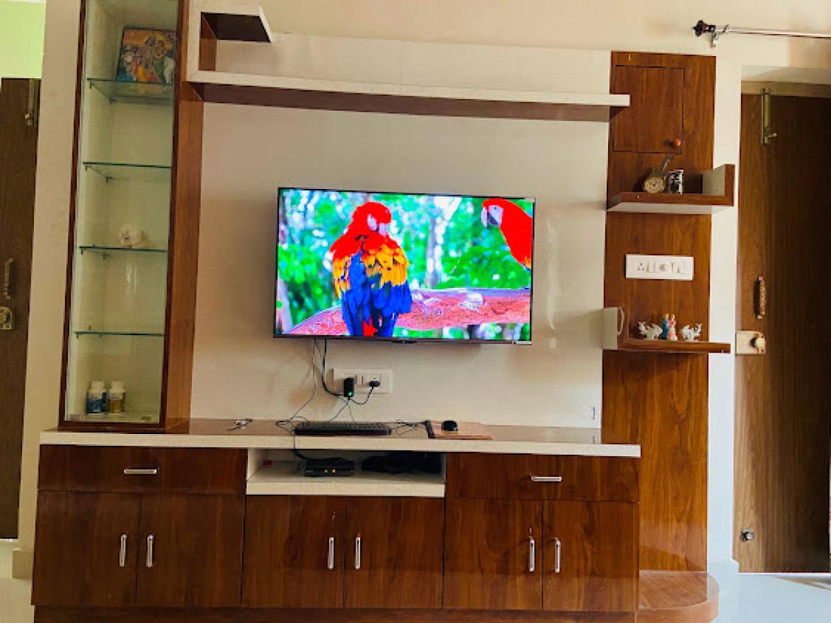 Wooden TV Unit With Storage 